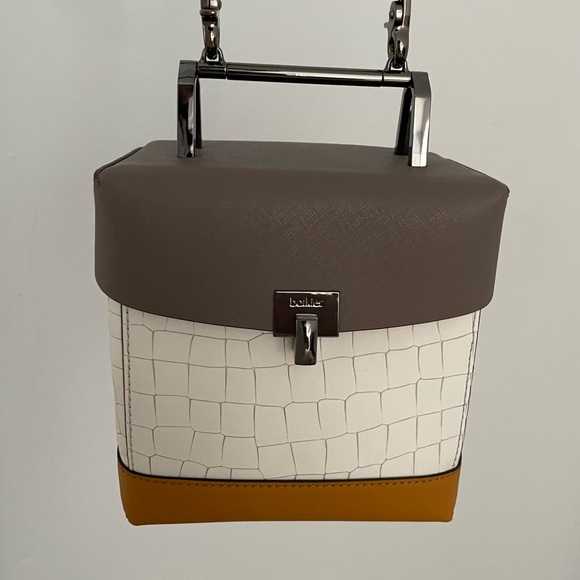 Botkier Lennox Mini Lunchbox Crossbody Bag in Truffle Colorblock - Picture 4 of 8